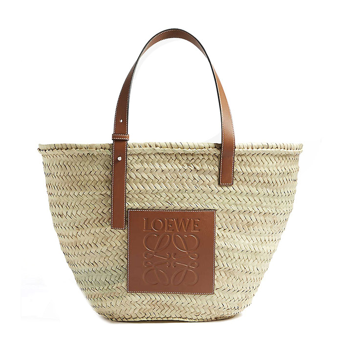 Loewe embossed patch raffia basket bag - Oxford Street